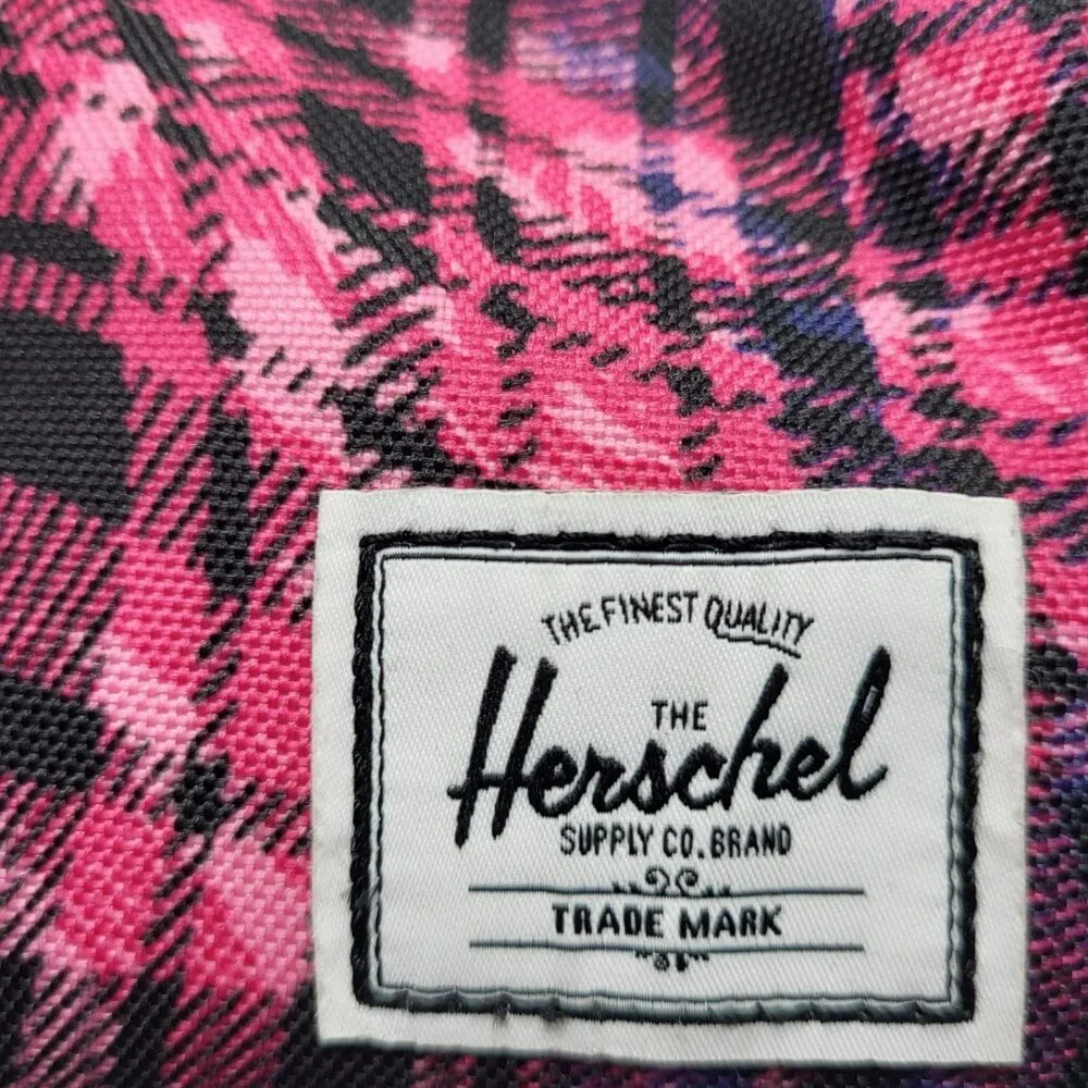Herschel Kids Pencil Case Pink Plaid With Zippered Compartment & Handle